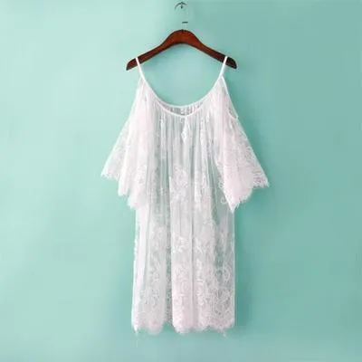 2019 New Women Sexy  Round Neck Lace Lingerie Sleepwear Dress Underwear Babydoll Nightgown Black White nightdress chemise de nui