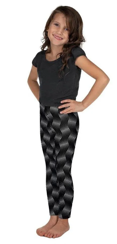3D Black Pattern Kid's Leggings
