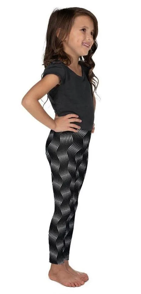 3D Black Pattern Kid's Leggings