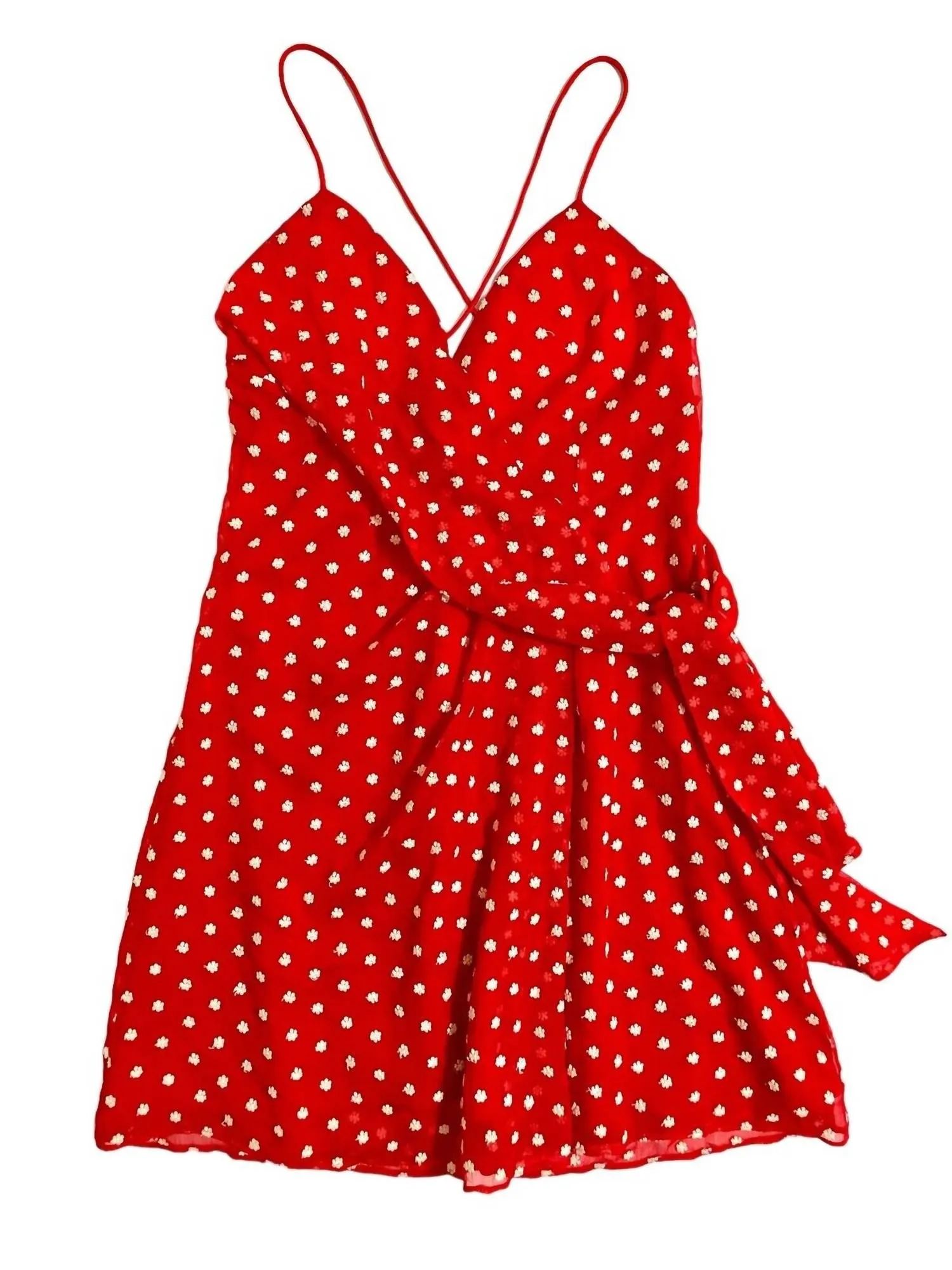 Alice   Olivia - Katie Tie Wrap Mini Dress