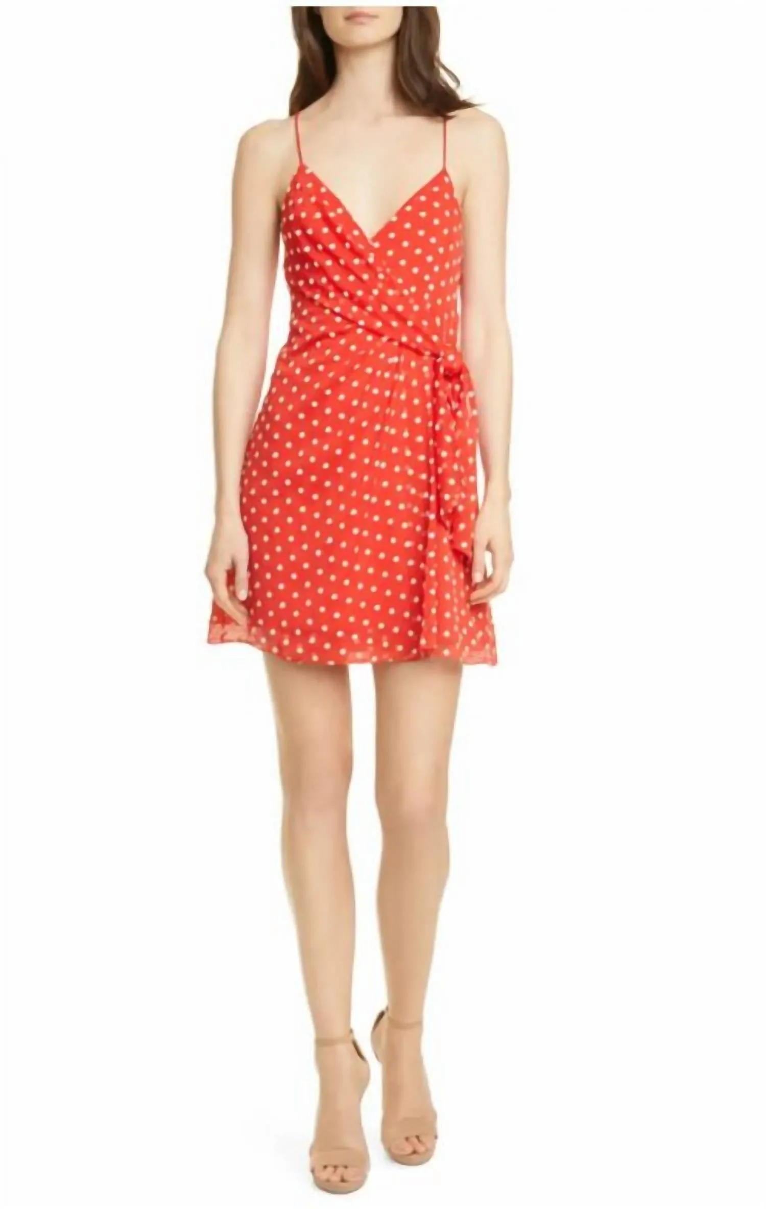 Alice   Olivia - Katie Tie Wrap Mini Dress