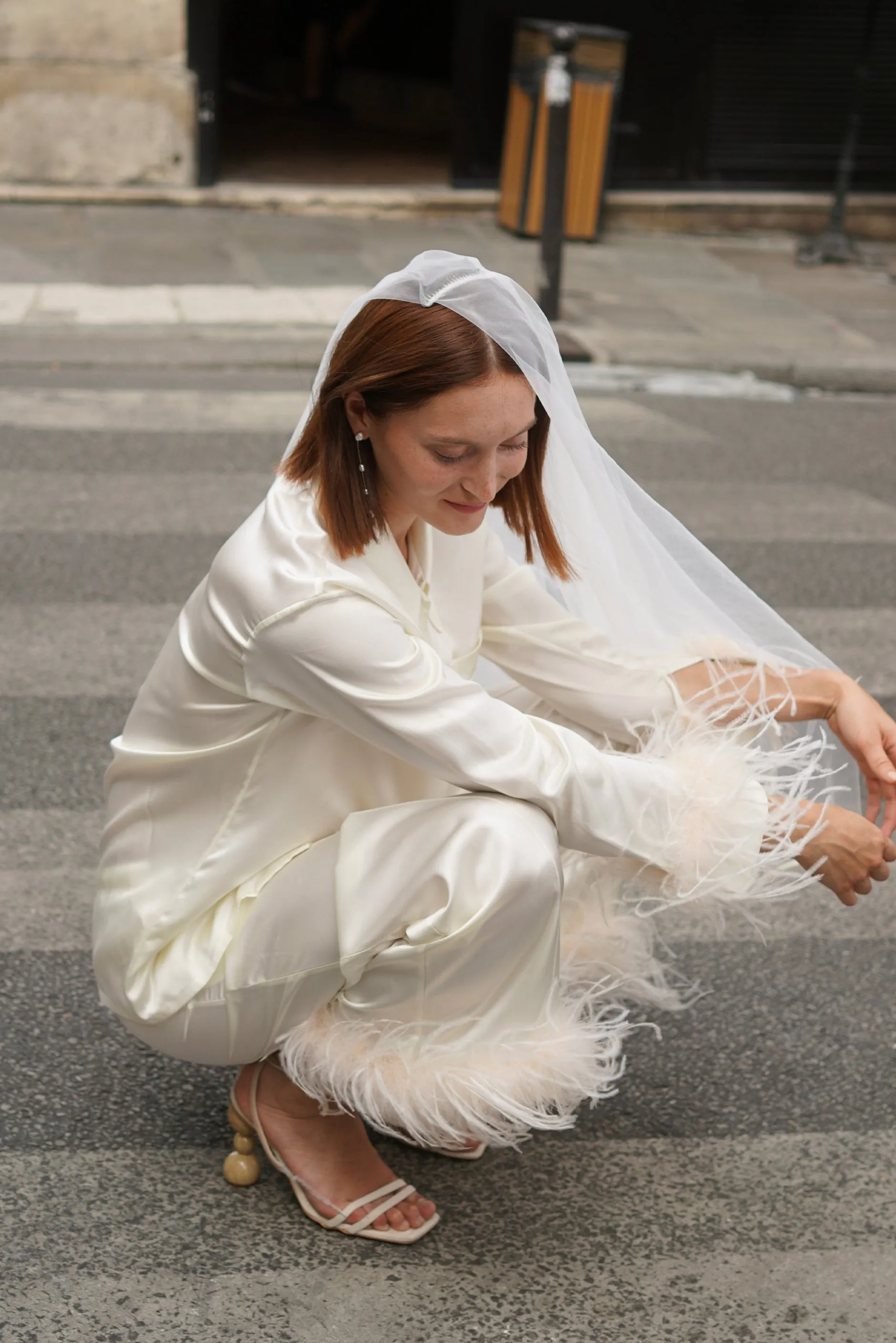 Bride-To-Be Edition | Silk Party Pajamas Set with Removable Feathers