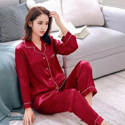 BZEL Sleepwear Women's Couple Pajamas Pijamas Women Satin Pyjama Woman Home Wear Silk Pyjama Set Home Suit Big Size Dropshipping