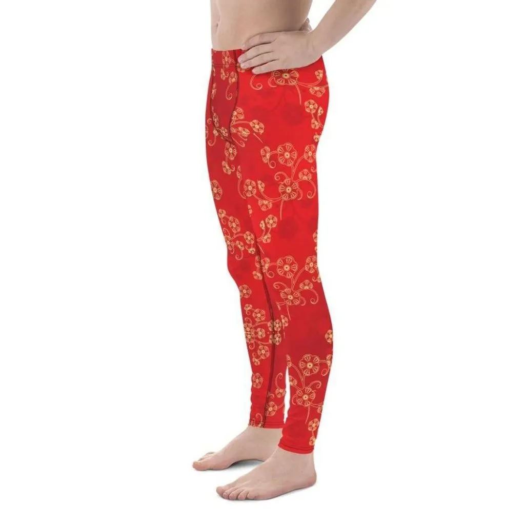 Chinese Inspired Pattern Men's Leggings