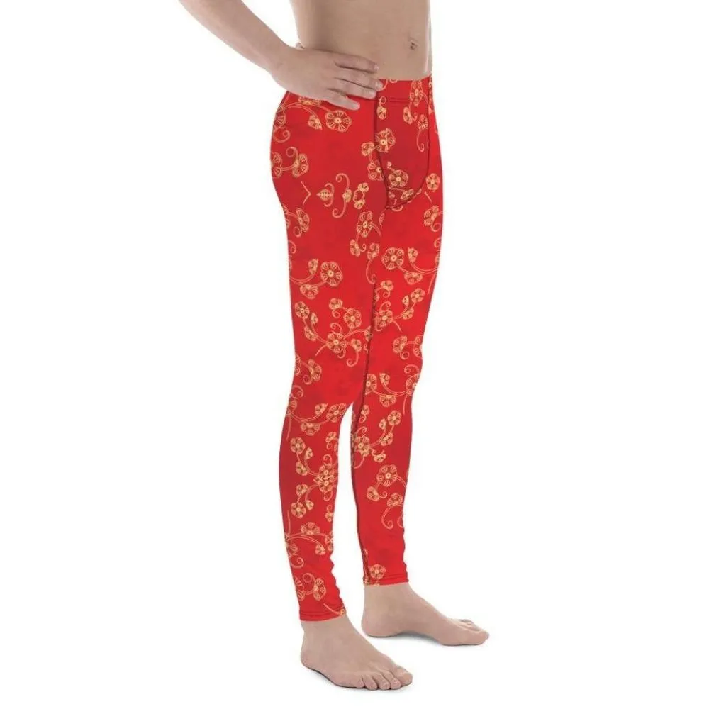 Chinese Inspired Pattern Men's Leggings