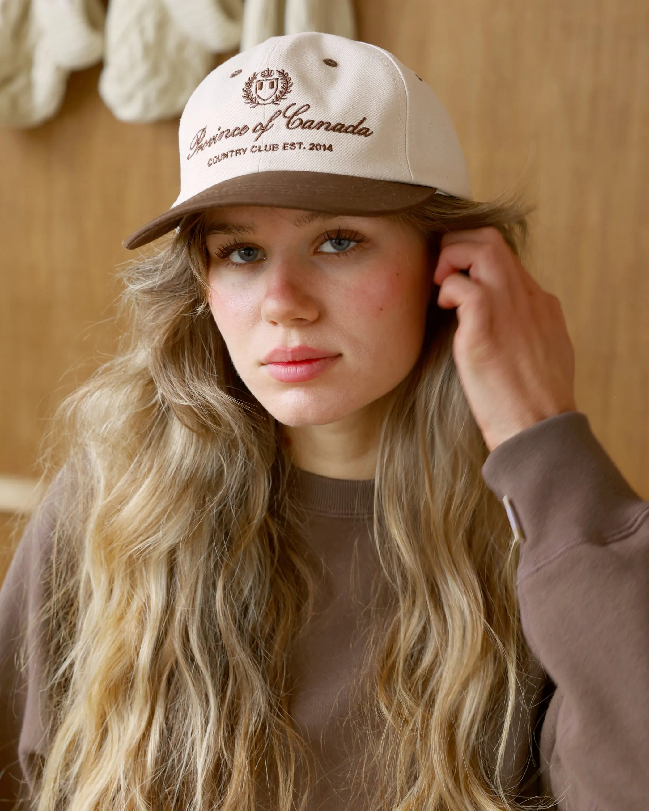 Country Club Baseball Hat Natural Brown