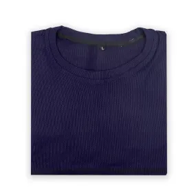 Dark Blue Ribbed Oversized T-Shirt
