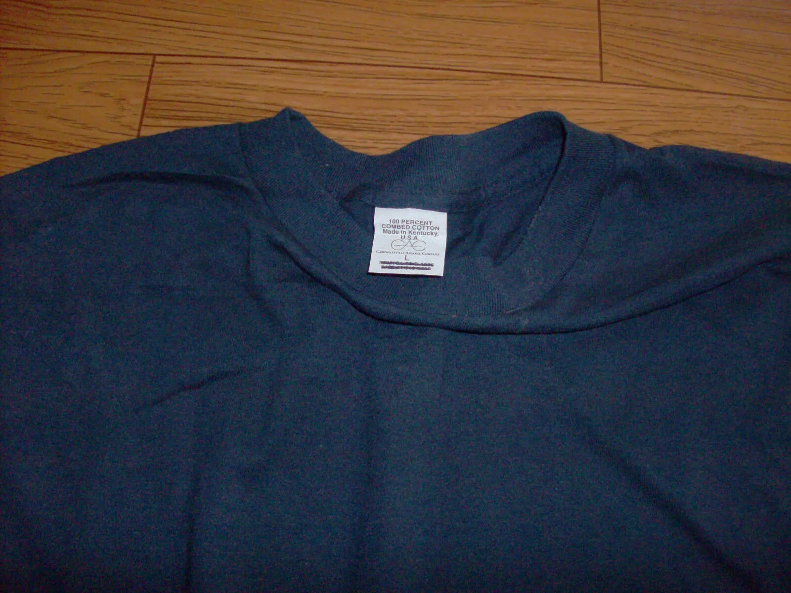 GENUINE U.S MILITARY BLUE SHIRT SHORT SLEEVE SIZE LARGE  U.S.A MADE 100% COTTON
