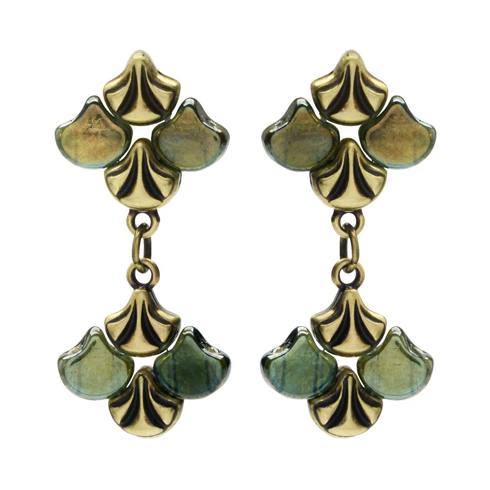Graceful Ginko Earrings in Aqua Celsian