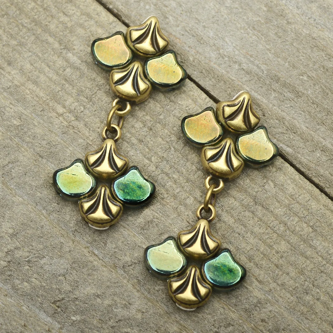 Graceful Ginko Earrings in Aqua Celsian