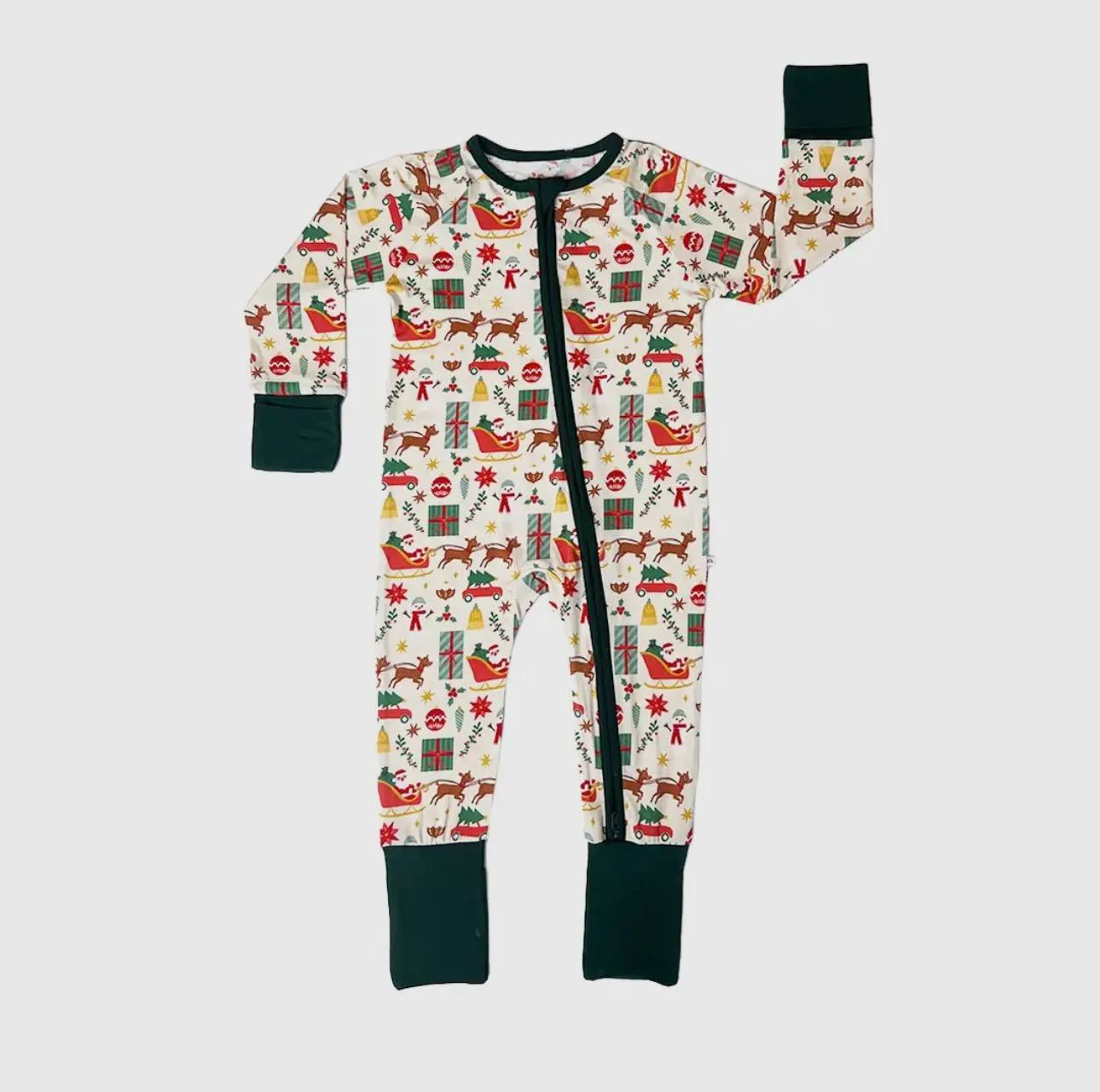 Holiday Vintage Christmas Holiday Bamboo Baby Pajamas