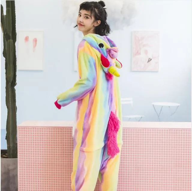 kigurumi onesies for adults sleepwear 2019 pijama de unicornio Unicorn Panda pyjamas Jumpsuit Pajamas For women warm Onesie
