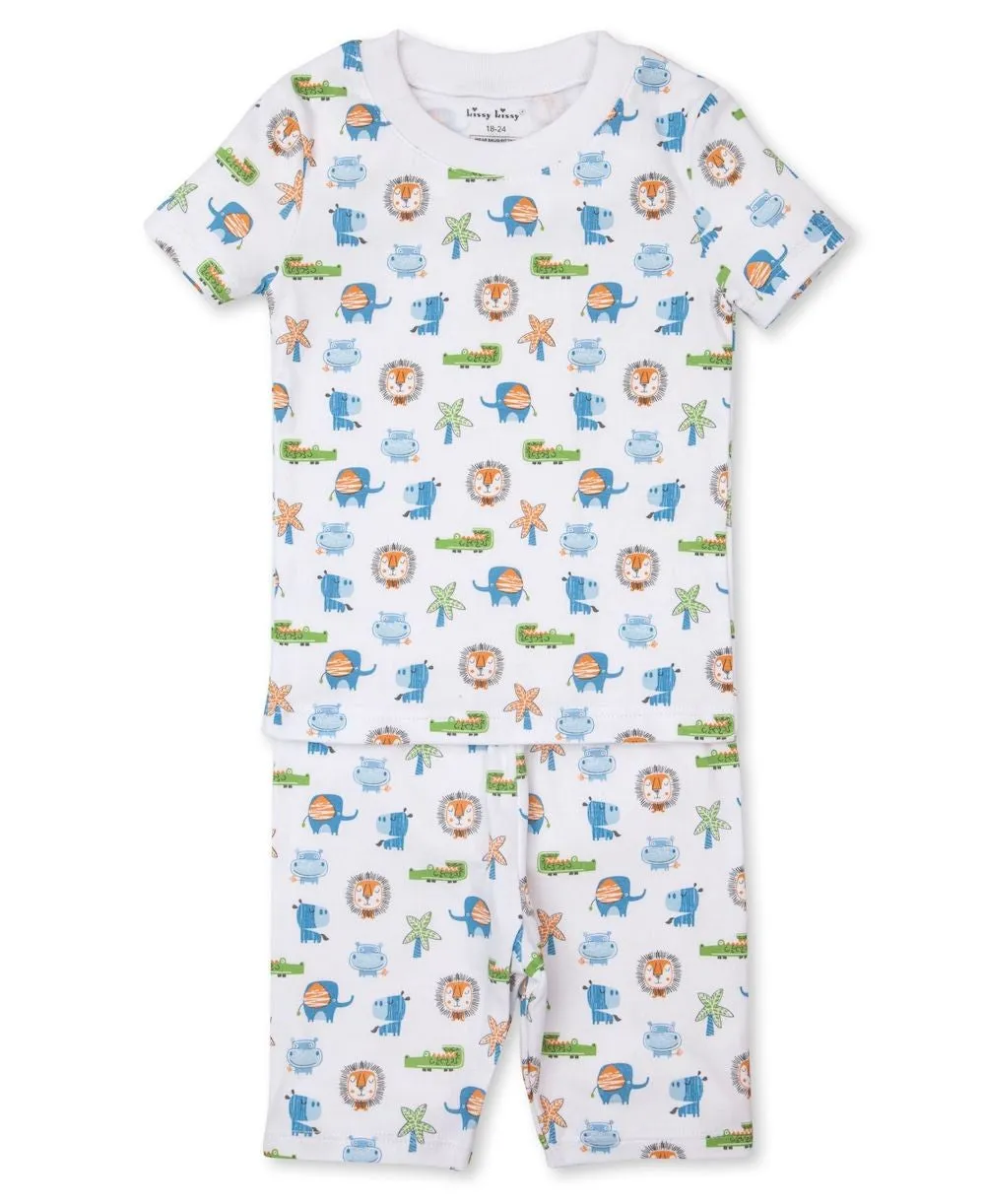 Kissy Kissy Little Boys Jungle Antics Snug Fit Short Pajamas