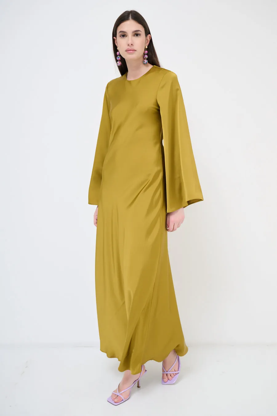 Long-sleeve flowy maxi dress wholesale
