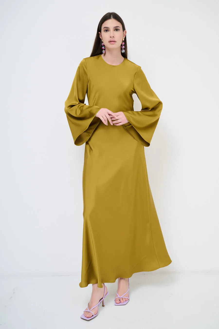 Long-sleeve flowy maxi dress wholesale