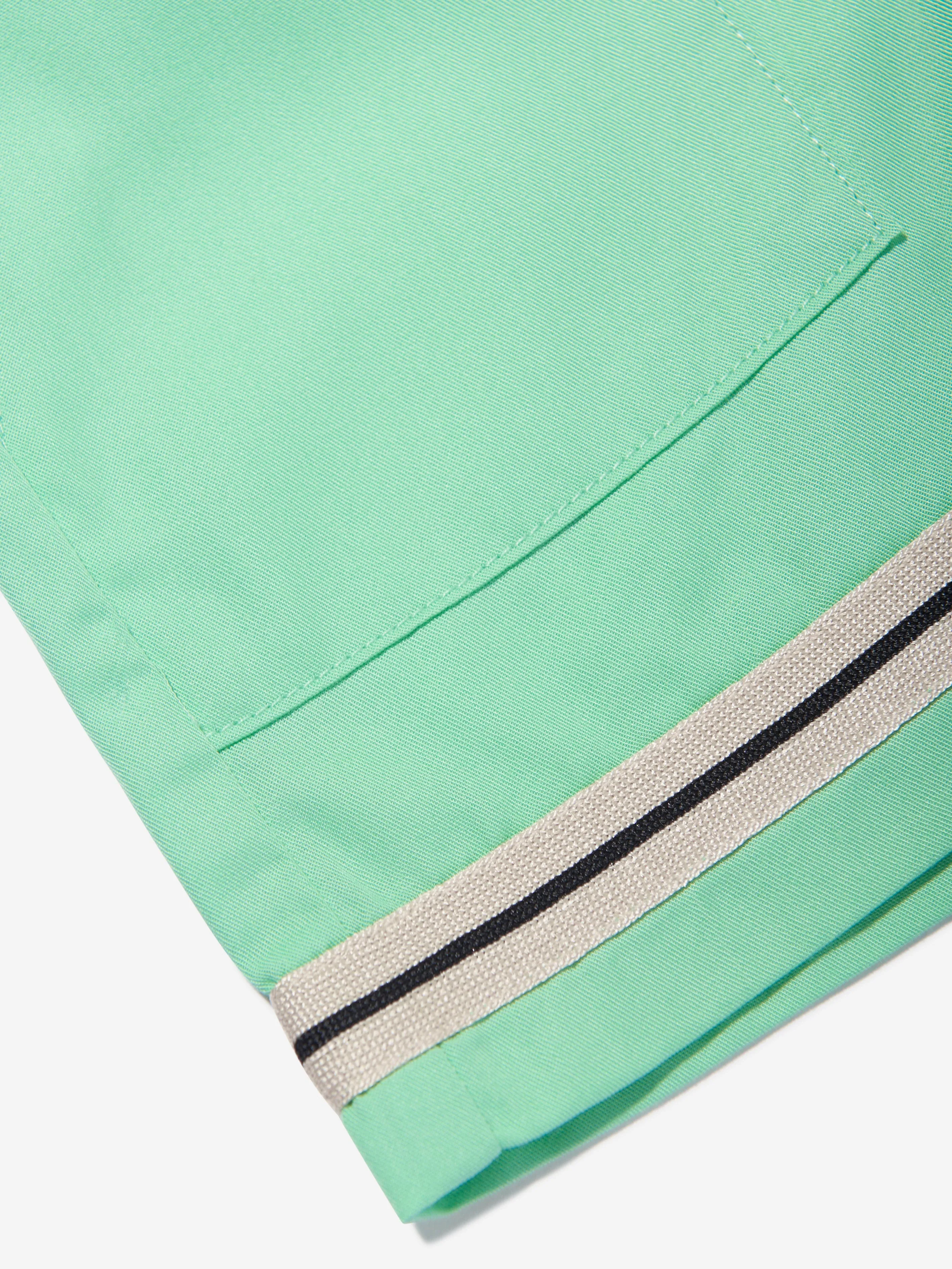 Palm Angels Boys Track Sporty Shorts in Green