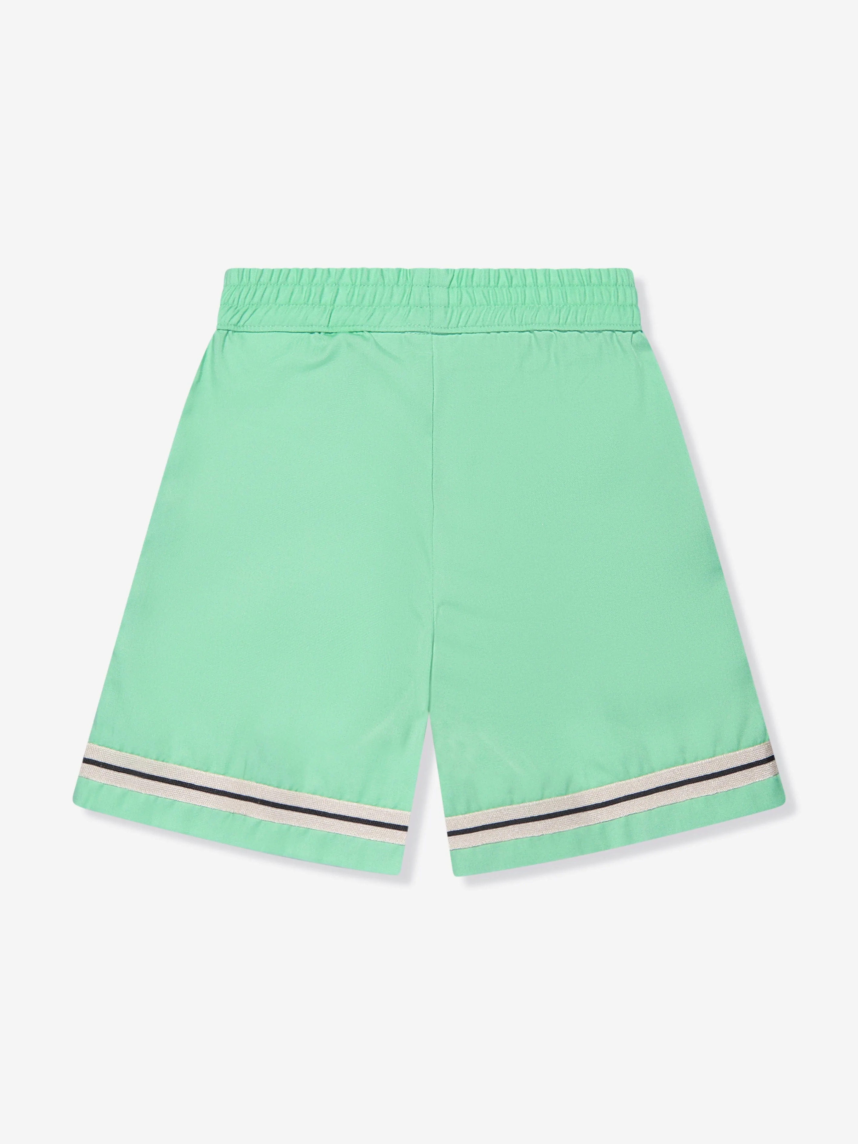 Palm Angels Boys Track Sporty Shorts in Green