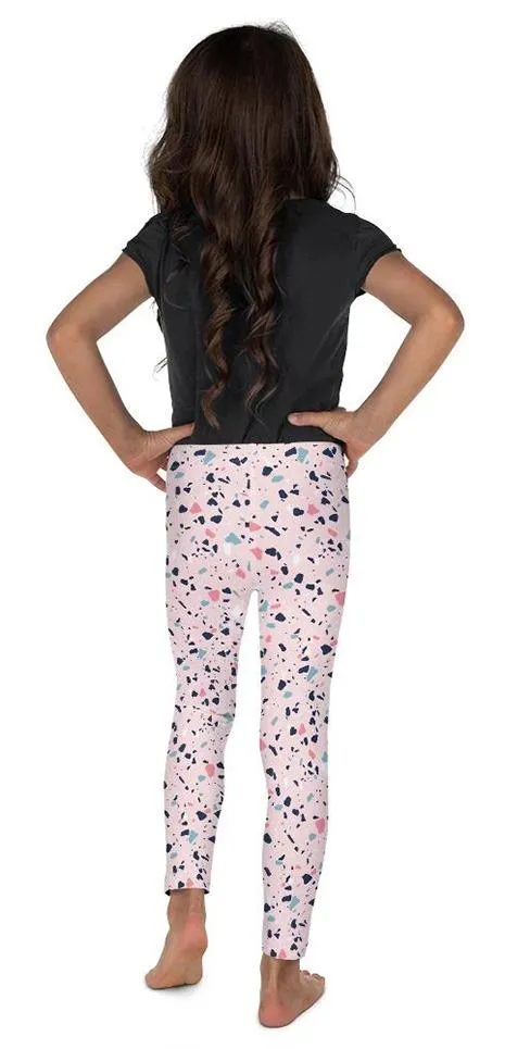Pink Terrazzo Marble Kid's Leggings