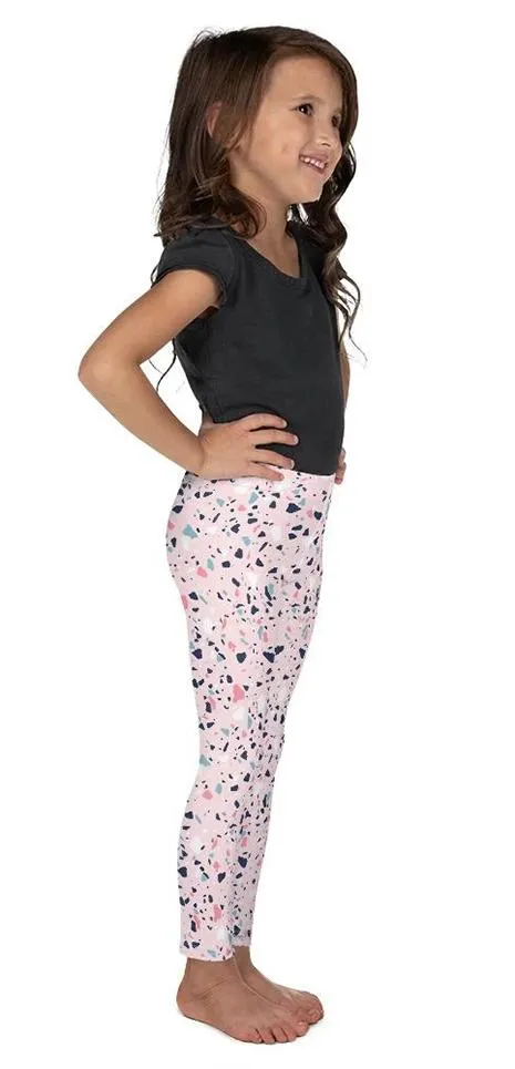 Pink Terrazzo Marble Kid's Leggings