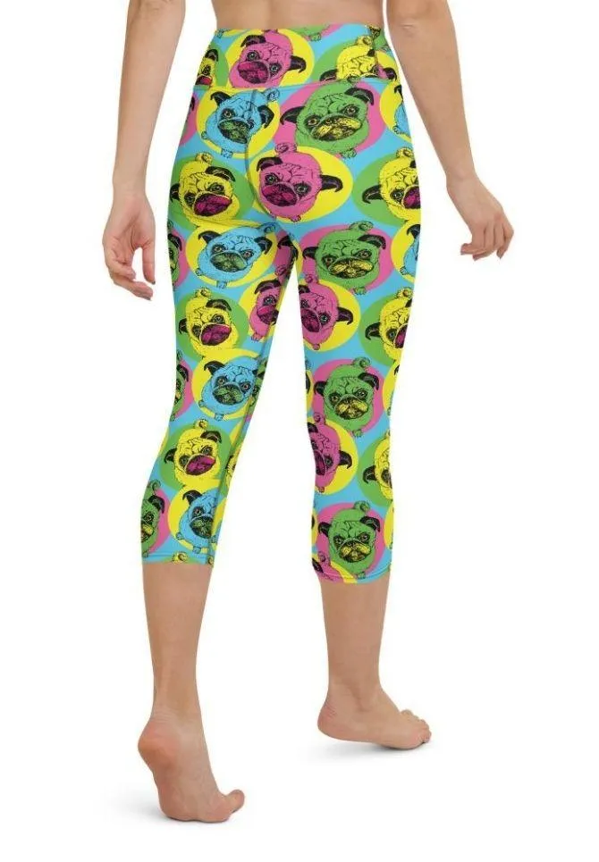 Pop Art Pug Yoga Capris