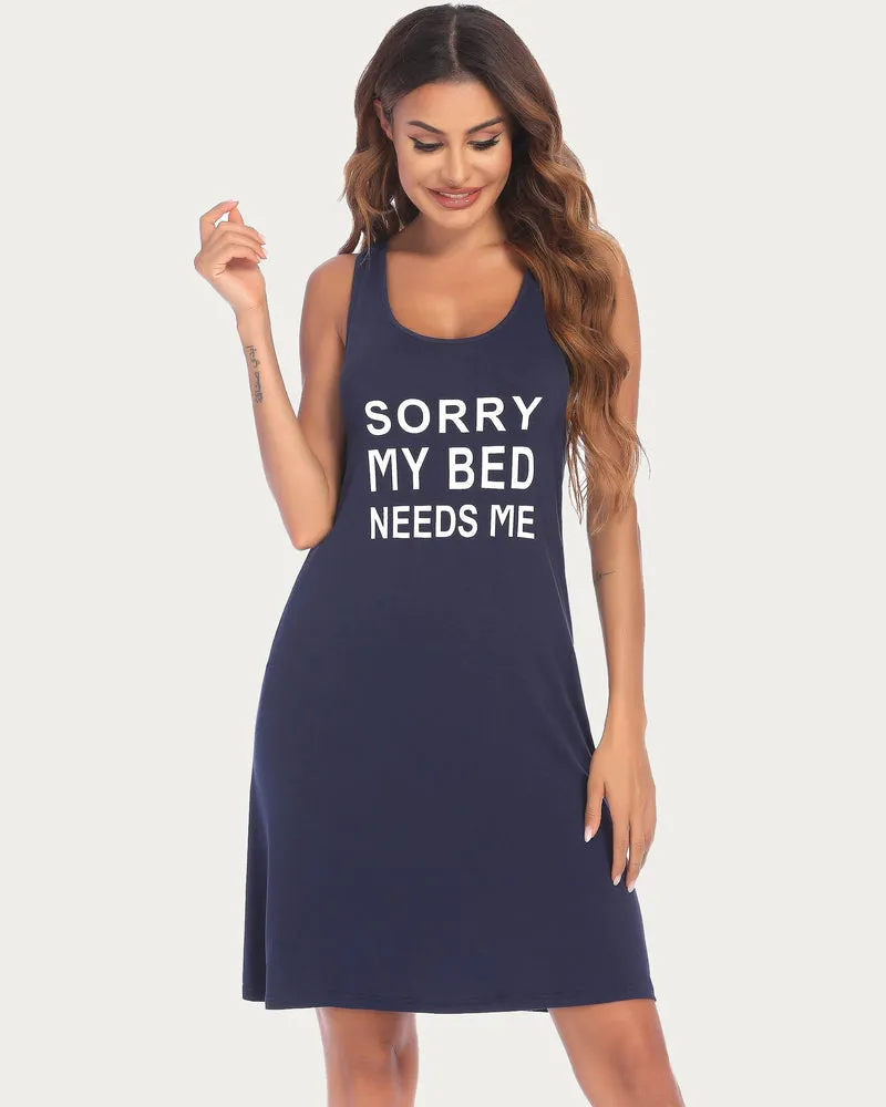 Print Chemise Racerback Night Dress