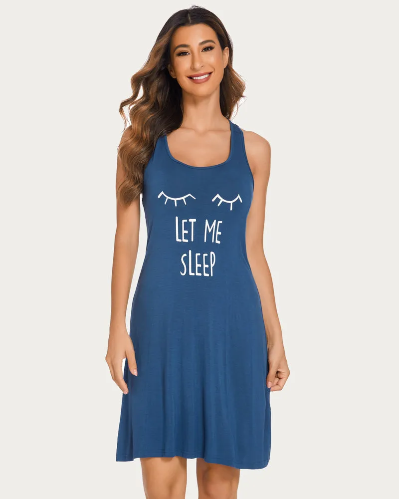 Print Chemise Racerback Night Dress