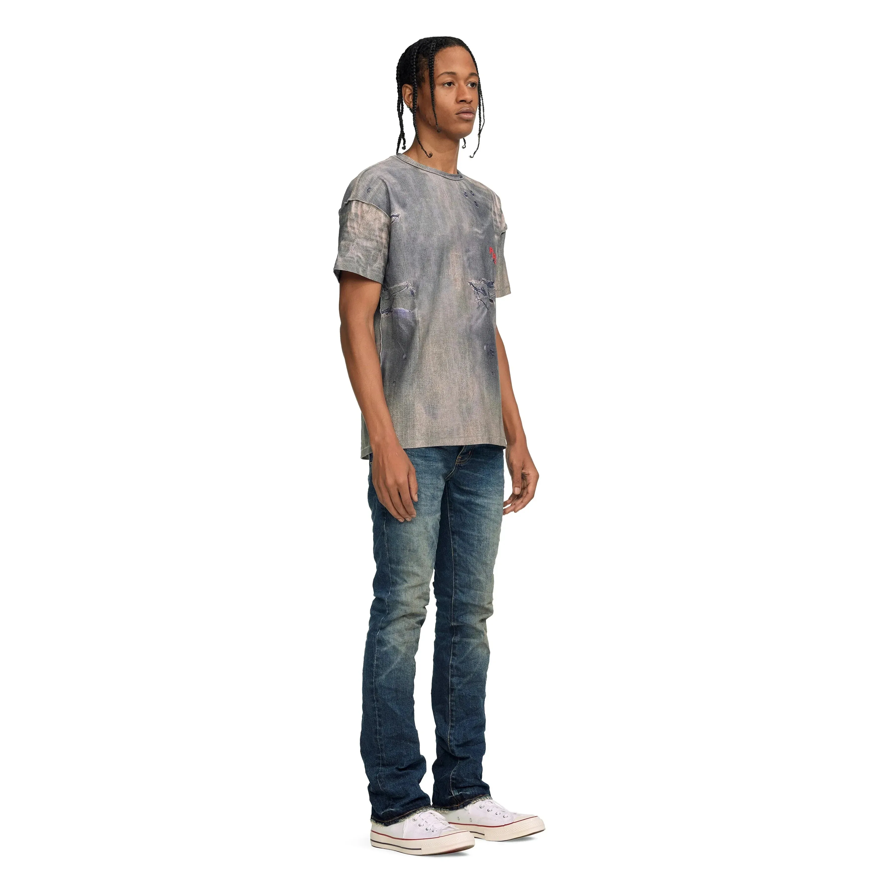 Purple Brand P101 Worn Dark Denim T-Shirt