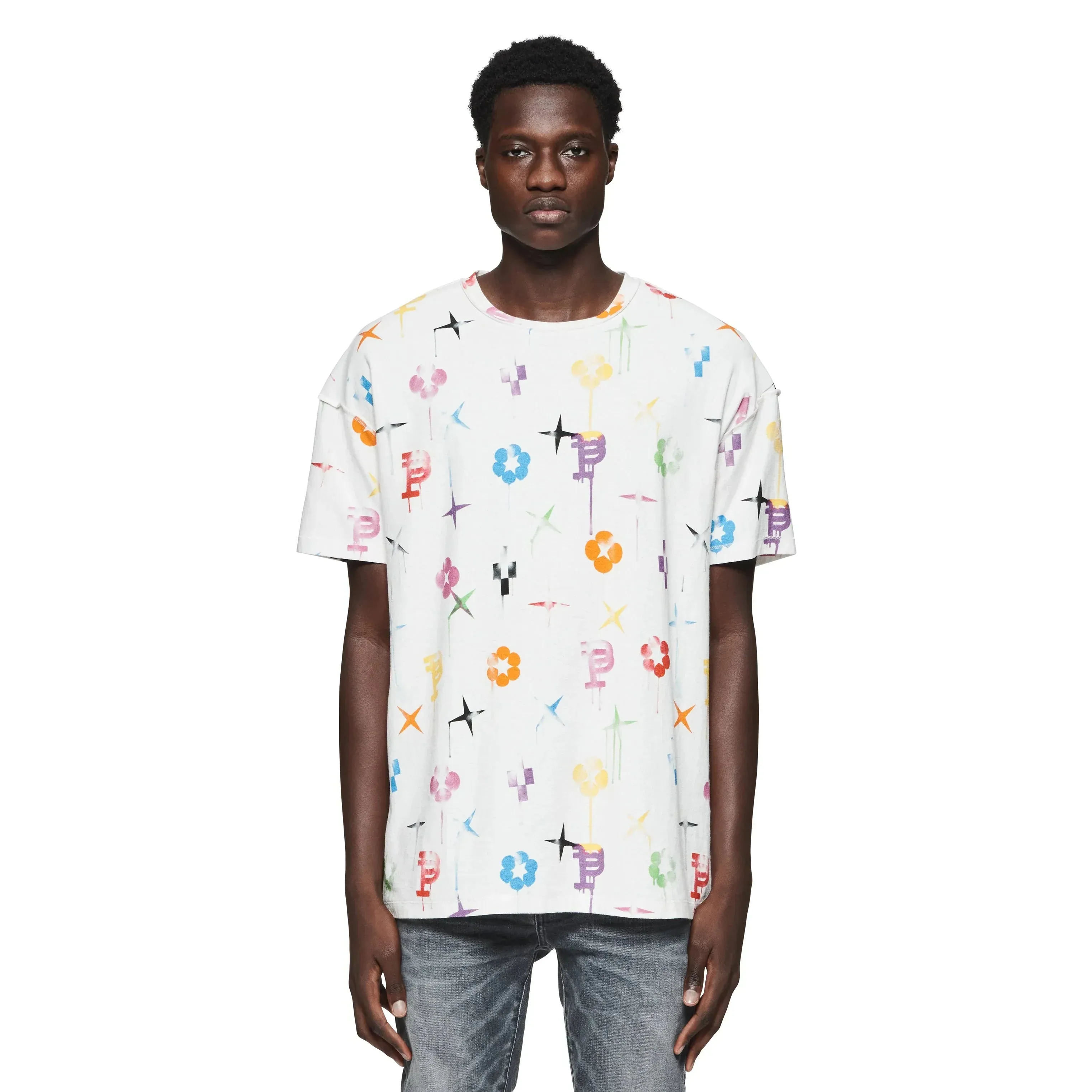 Purple Brand Painted Monogram T-Shirt