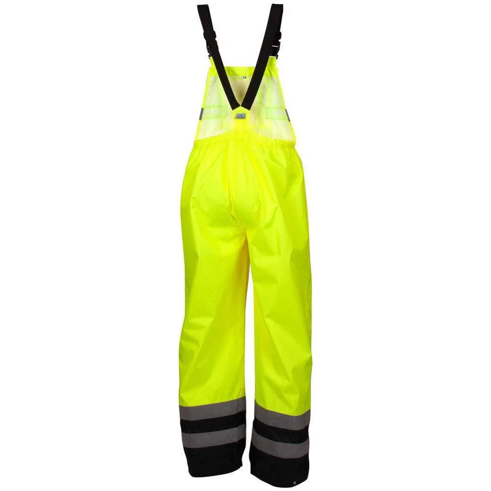 Pyramex RRWB3110 Premium Hi-Vis Rainwear Bibs with Removable Knee Pads