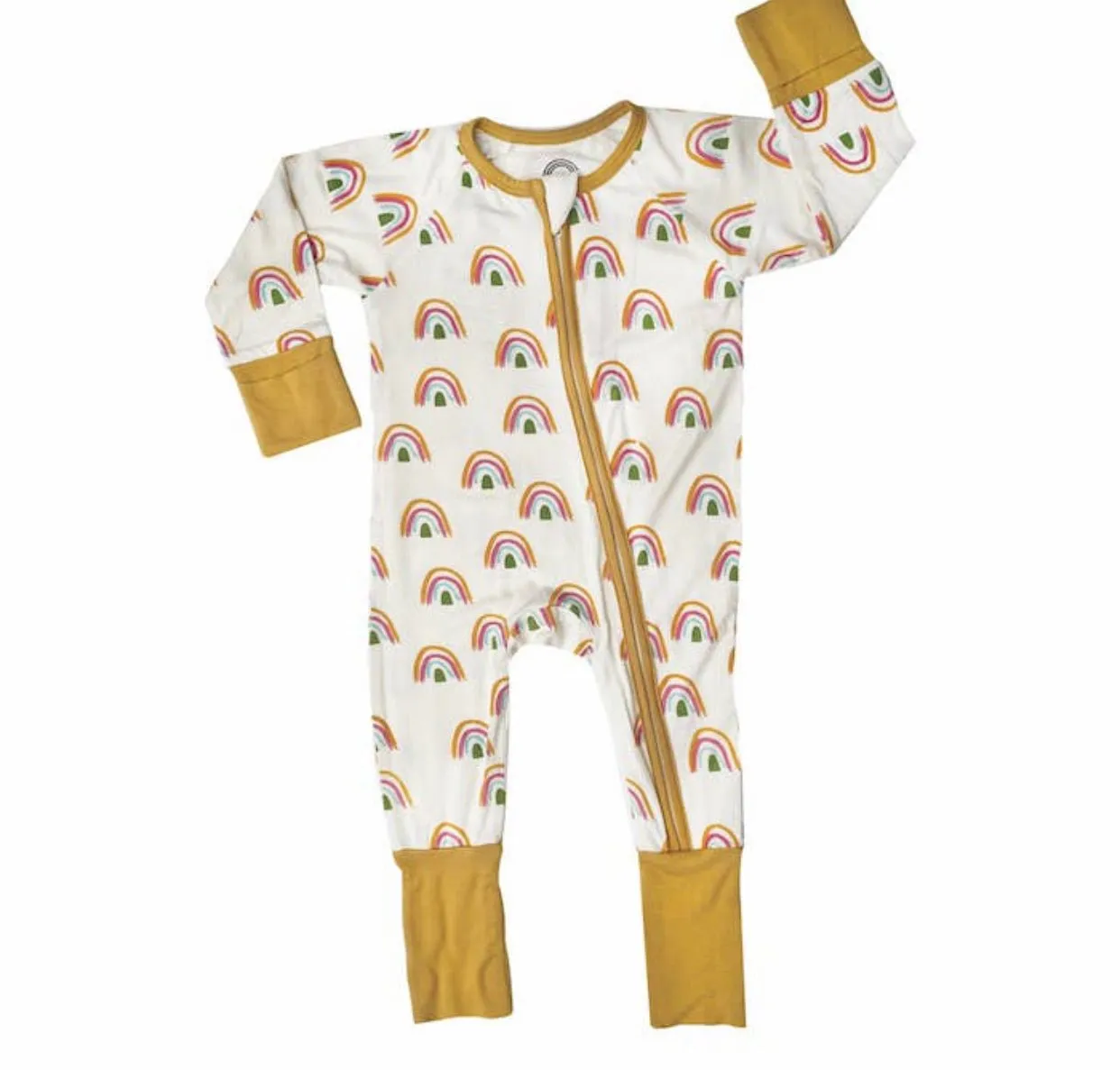 Rainbow Neutral Bamboo Convertible Baby Pajama