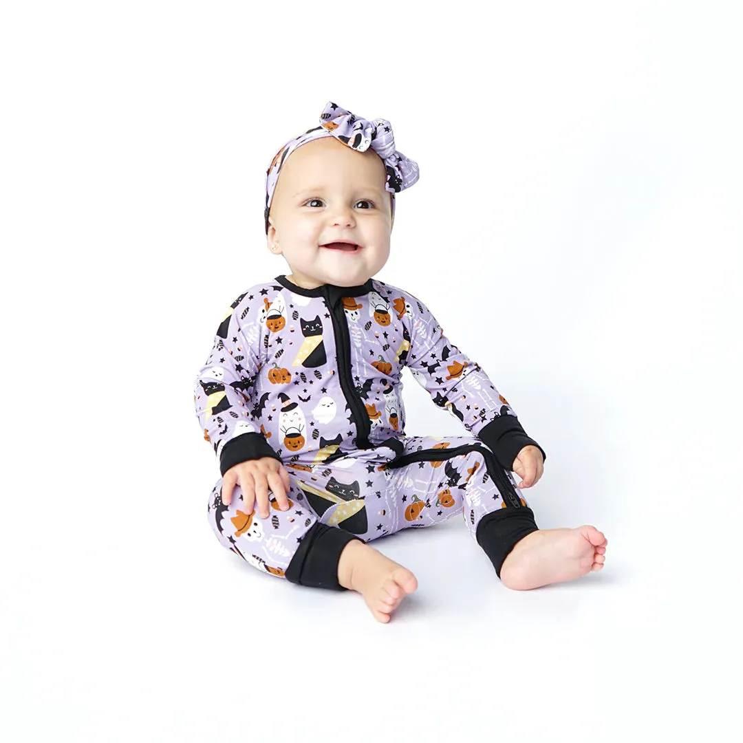Spooky Cute Halloween Purple Bamboo Double Zip Pajamas