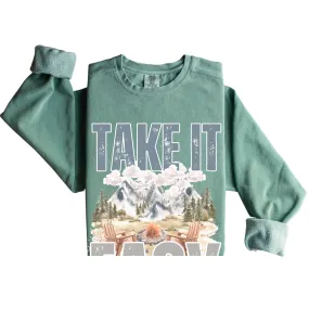 Take It Easy Cozy Comfort Colors Women's Sweatshirt - Embrace Comfort