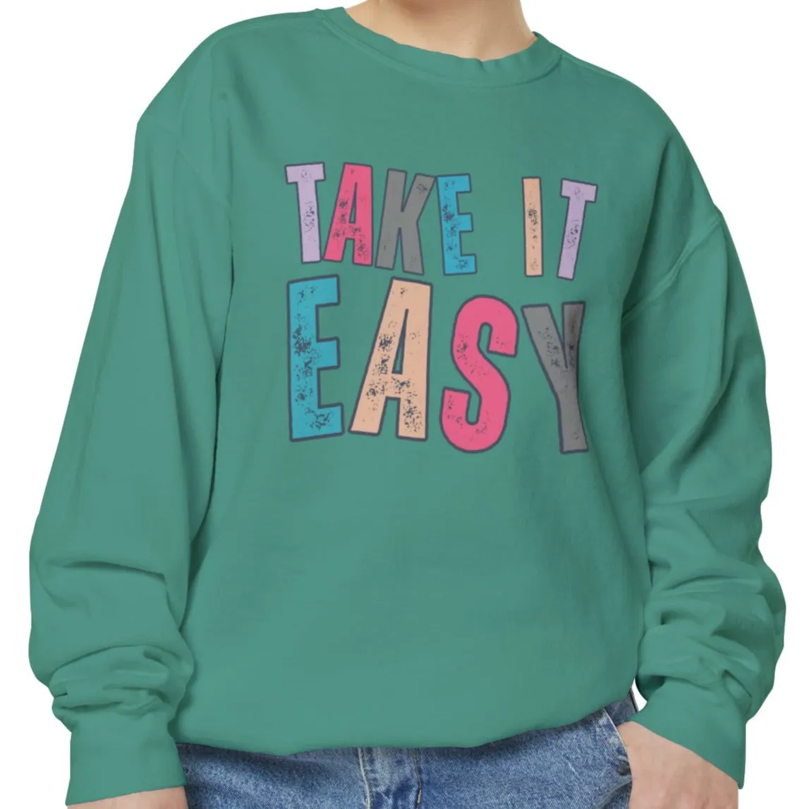 'Take It Easy' Relaxing Comfort Colors Women's Sweatshirt