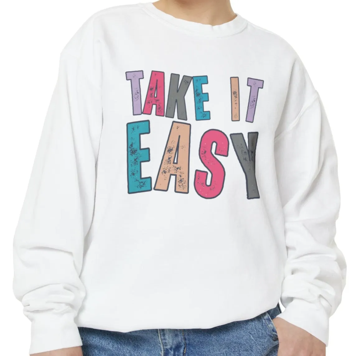 'Take It Easy' Relaxing Comfort Colors Women's Sweatshirt