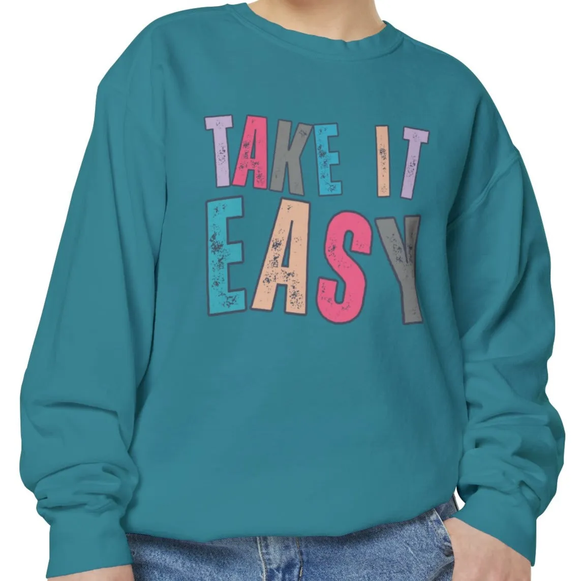 'Take It Easy' Relaxing Comfort Colors Women's Sweatshirt