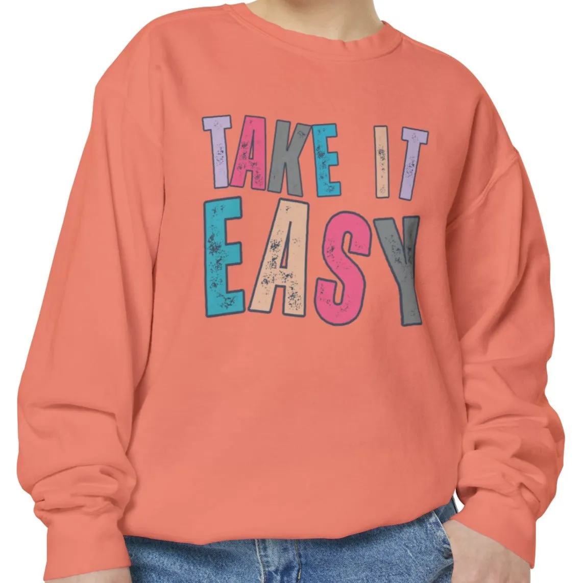 'Take It Easy' Relaxing Comfort Colors Women's Sweatshirt