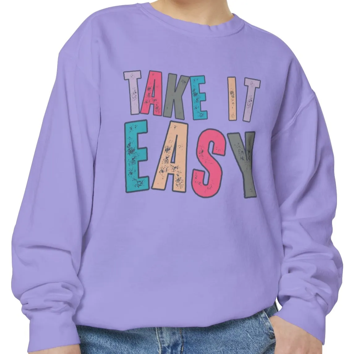 'Take It Easy' Relaxing Comfort Colors Women's Sweatshirt