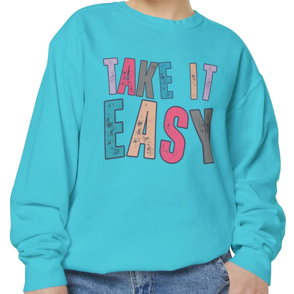 'Take It Easy' Relaxing Comfort Colors Women's Sweatshirt