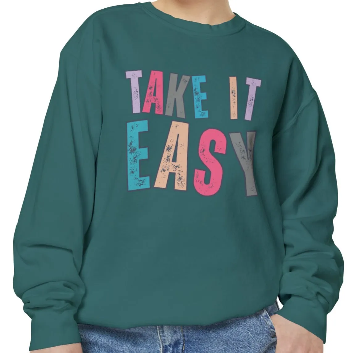 'Take It Easy' Relaxing Comfort Colors Women's Sweatshirt