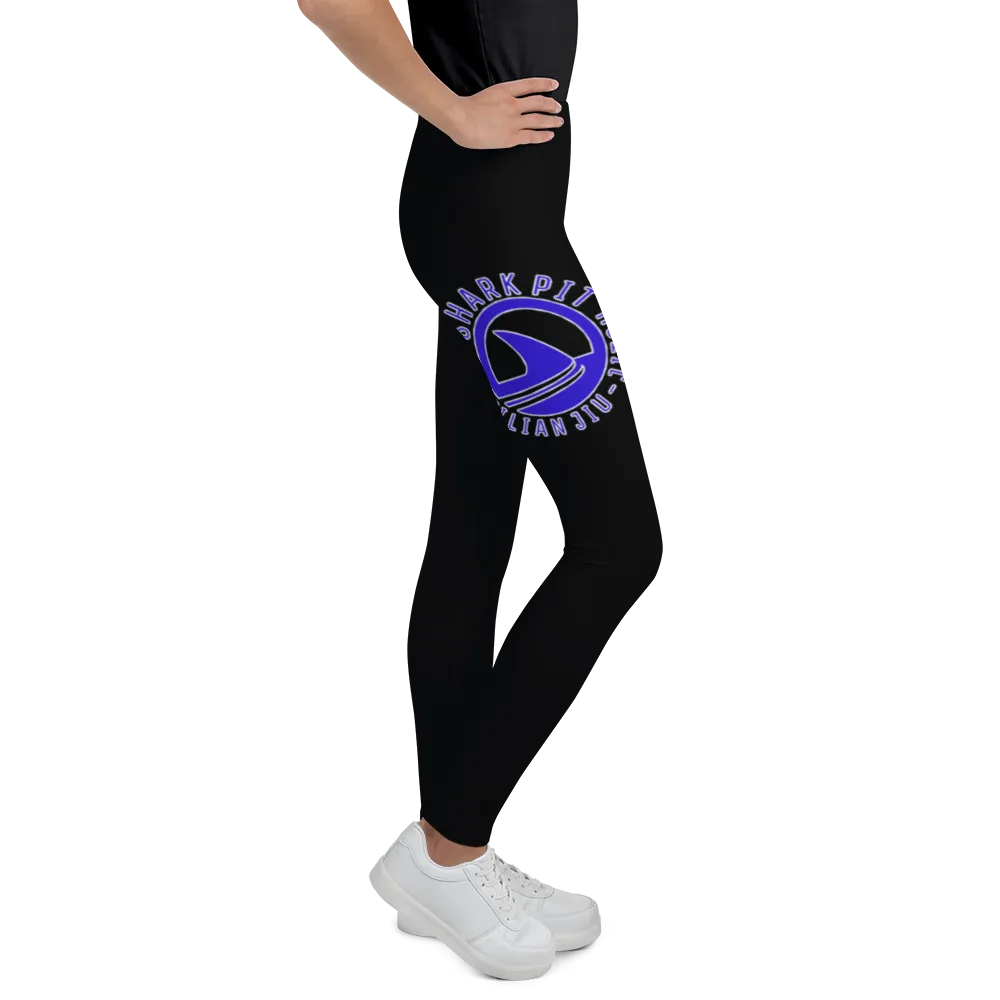 Youth Leggings - Black Shark Pit Logo